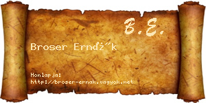 Broser Ernák névjegykártya